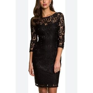Le Chateau Black Lace Cocktail Dress Size XL  Made In Canada